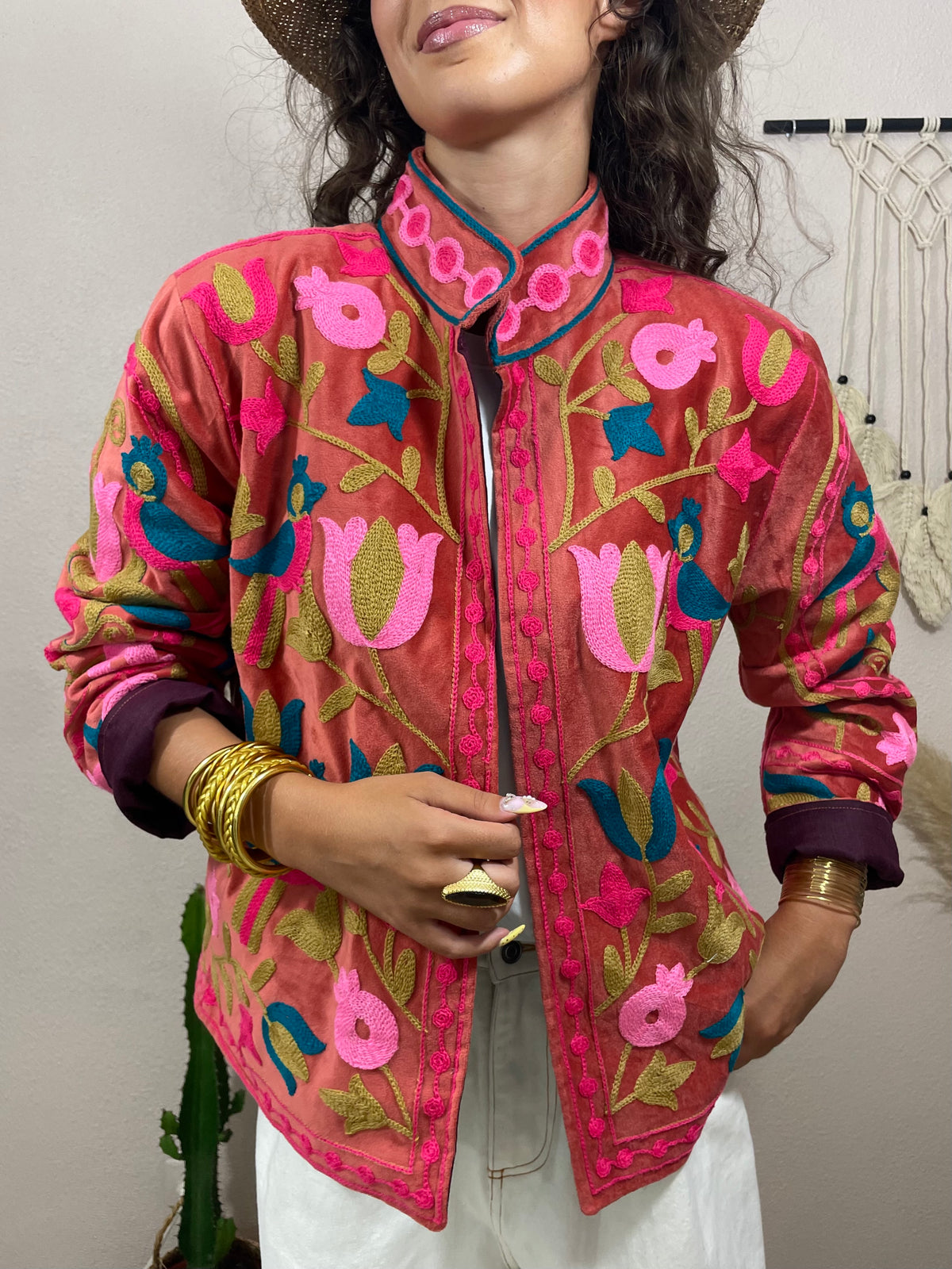 Veste Brodée Bohème Coton - Suzani