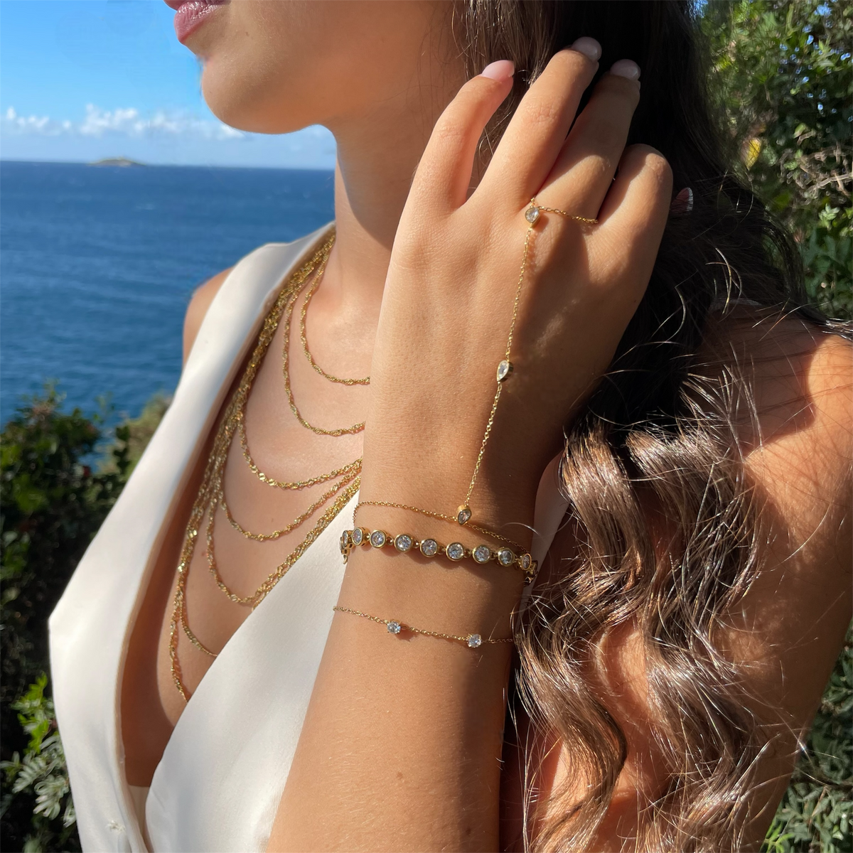 Bracelet Zirconium Rond Acier Inoxydable - Rachel