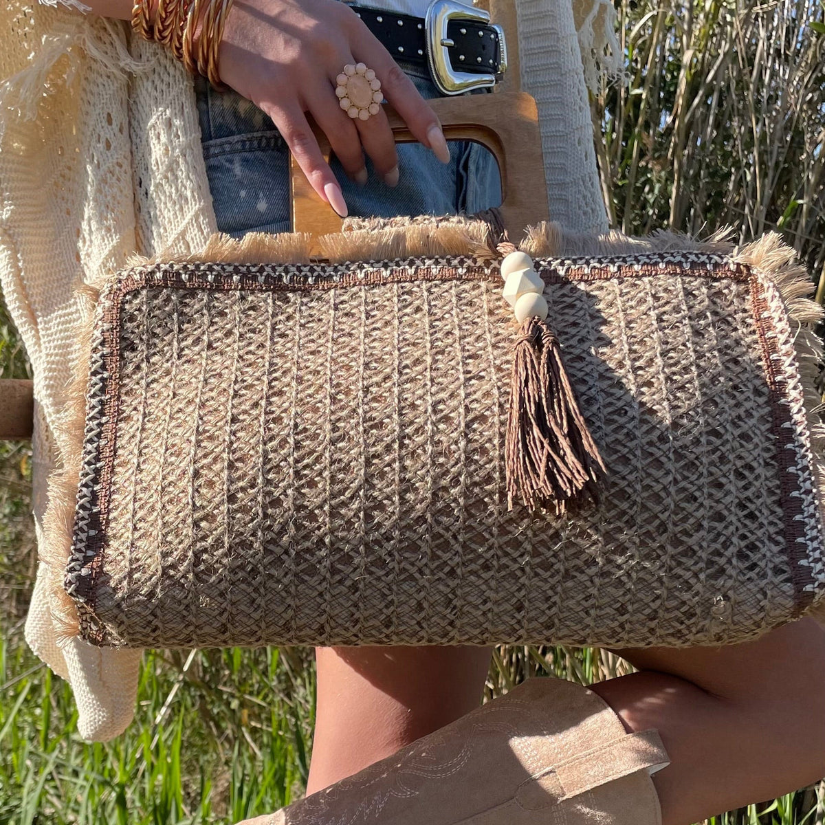 Sac à franges et pompon