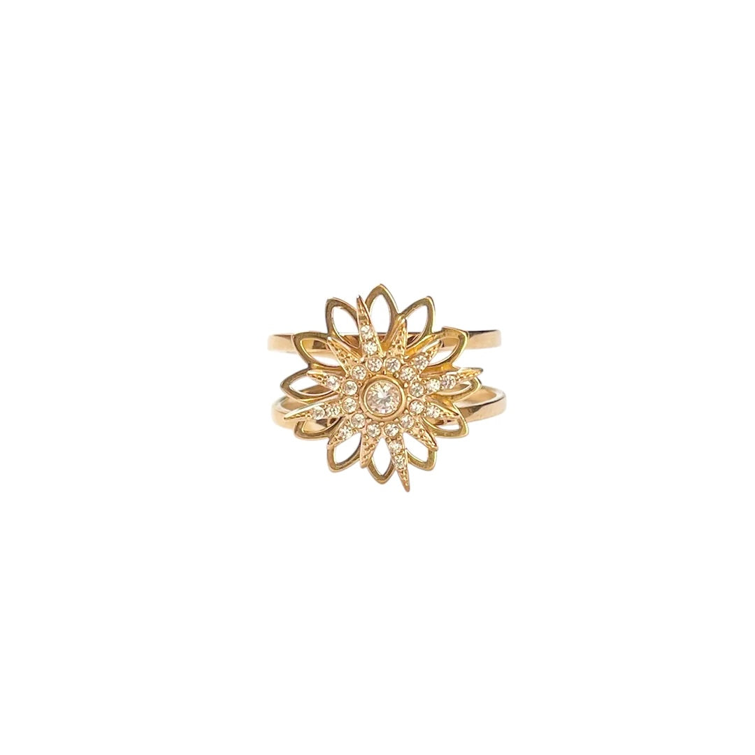 Bague anti stress d’anxiété étoile tendance en acier pour femme