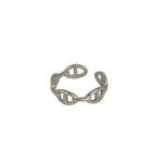 Bague maille marine argentée acier inoxydable pour femme 