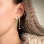 Boucles d’oreilles pendantes étoiles doré en acier inoxydable pour femme 