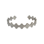 Bracelet jonc trèfles en acier inoxydable argenté pour femme  