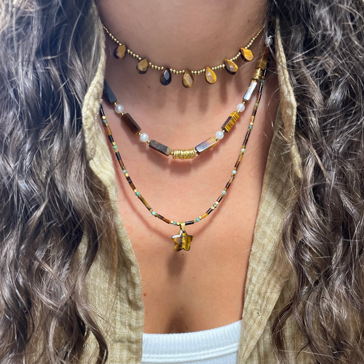 Collier pierre & nacre - Boho