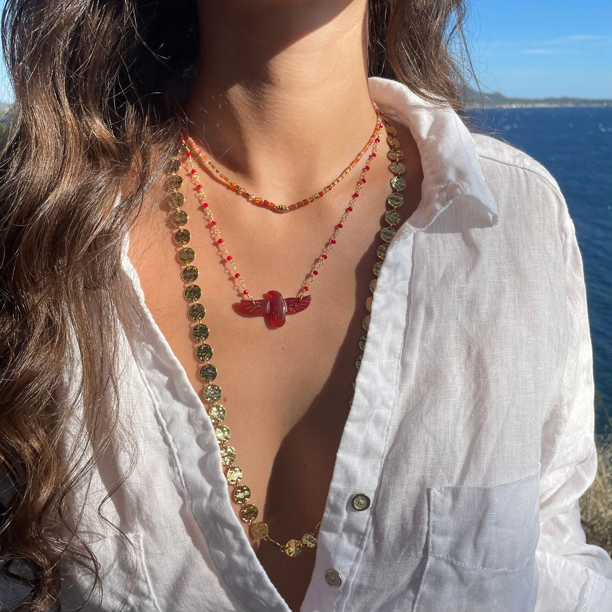 Collier aigle en acétate bijou bohème chic pour femme tendance 