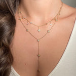 Collier étoilé en y doré en acier inoxydable pour femme tendance chic