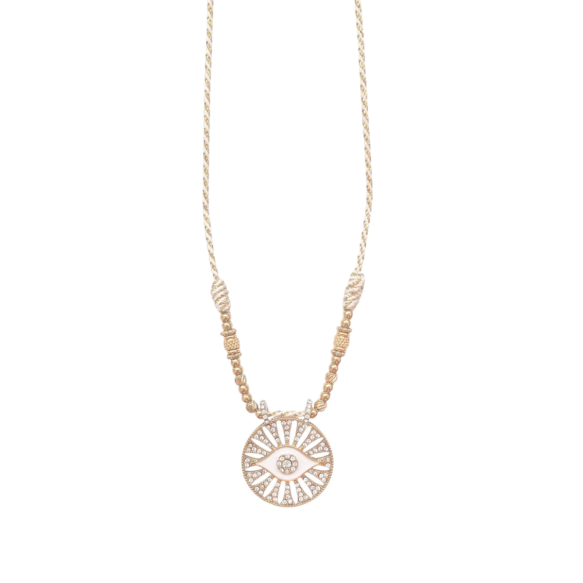 Collier oeil de protection blanc tendance pour femme