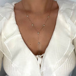 Collier en y étoiles en acier inoxydable doré pour femme 