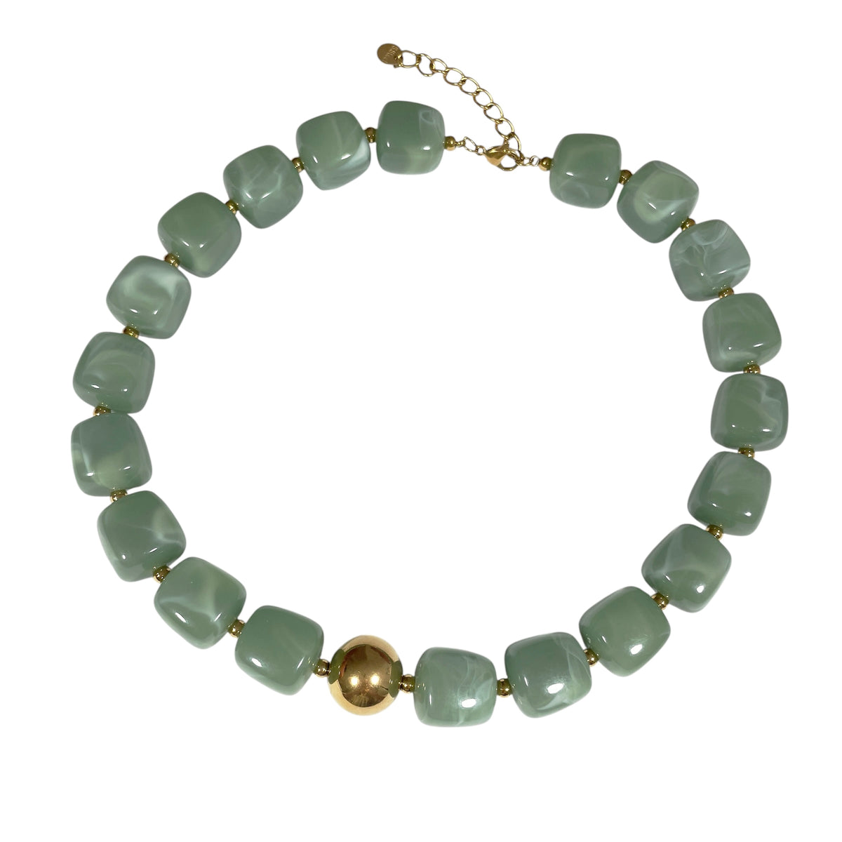 Collier Résine Vert Pastel