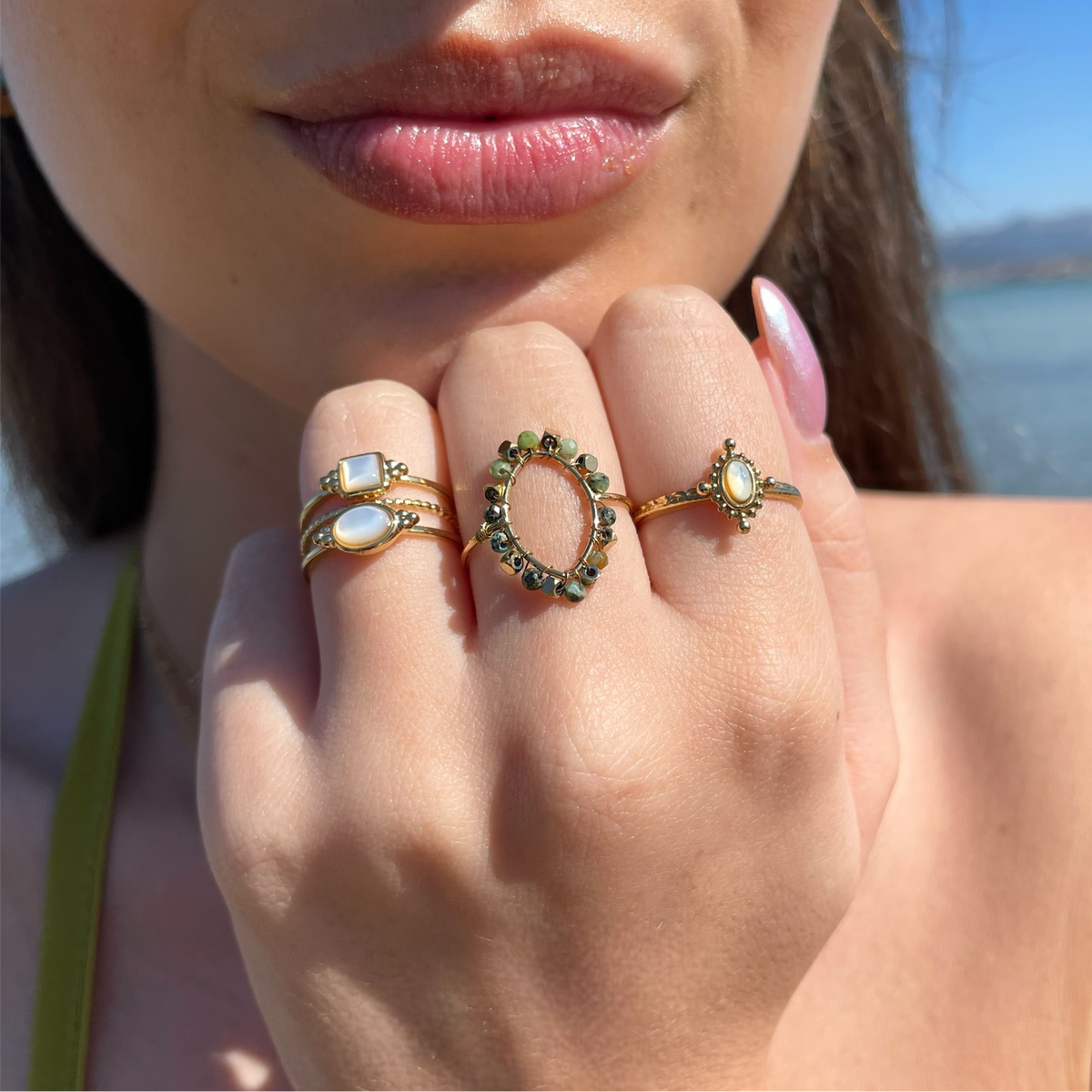 Bague Nacre Blanche - Emios