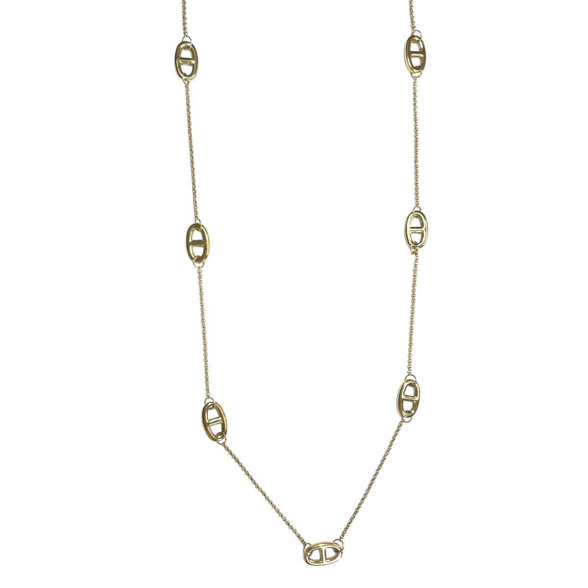 Sautoir maille marine doré en acier inoxydable pour femme 