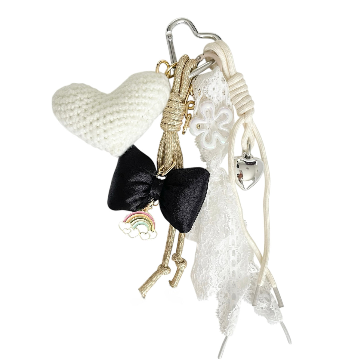 Grigri pour sac à main cœur blanc tendance chic pour femme 